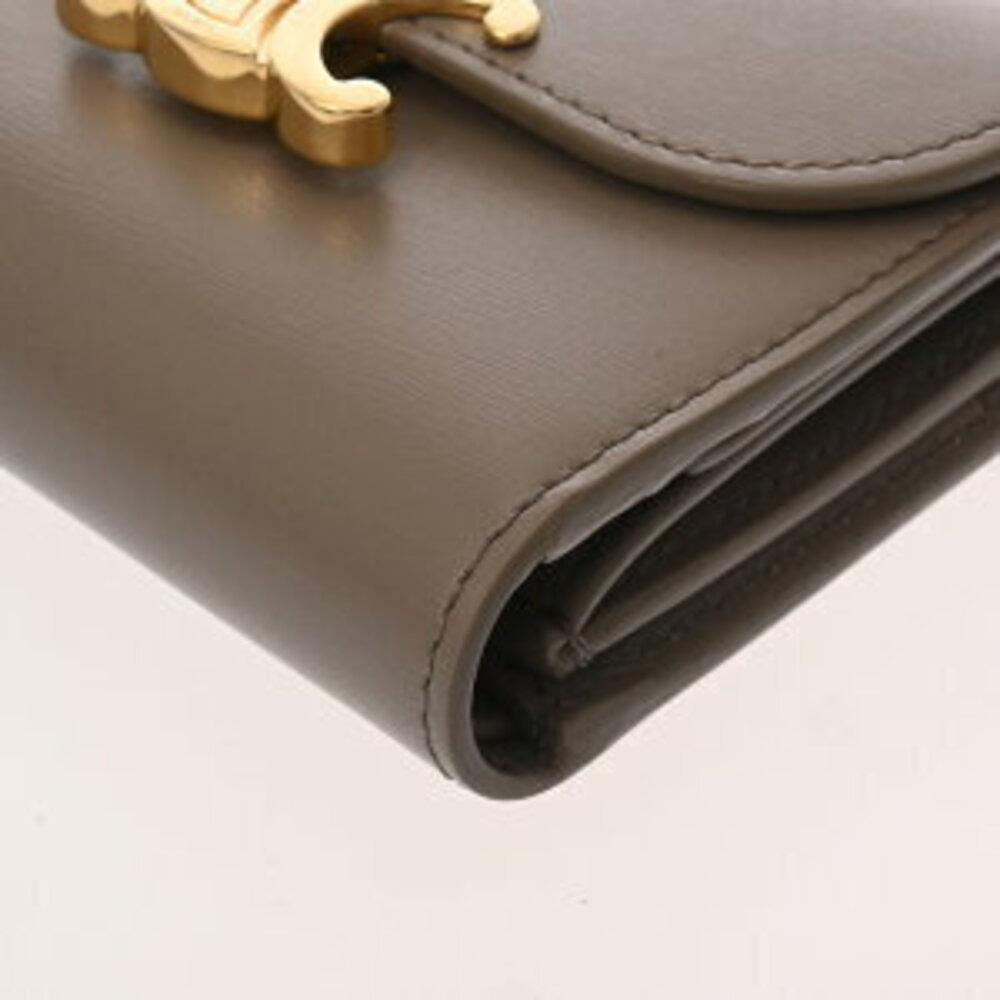 Celine Trifold Triomphe Shiny Calfskin Pebble Wallet Leather - Picture 5 of 10